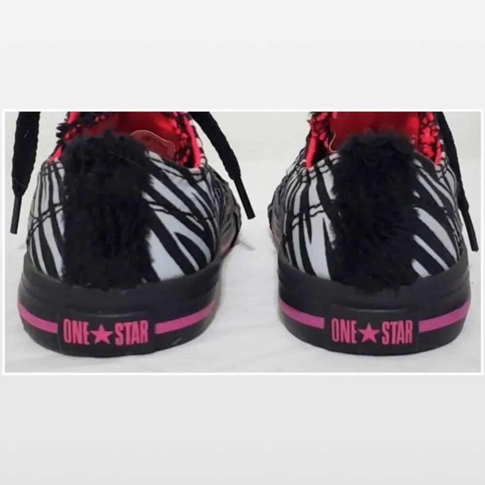 Converse One Star Suave Zebra Print Infant Toddle Girl Size 7 Shoes